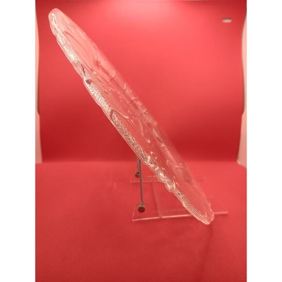 Large Plate Crystal Centerpiece IVV Made In Italy 13" Clear Vintage MCM - Picture 3 of 10